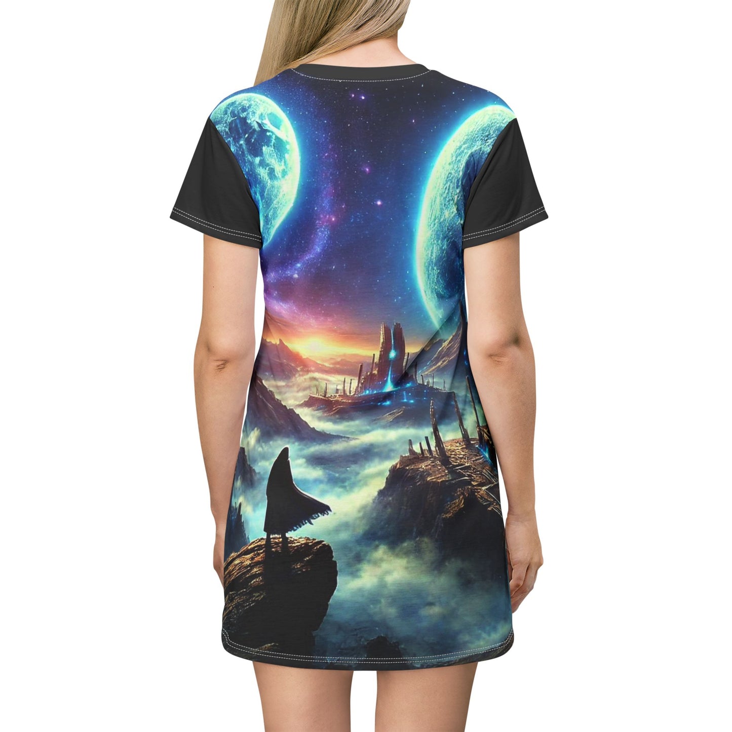 Cosmic Adventure T-Shirt Dress - Perfect for Space Lovers