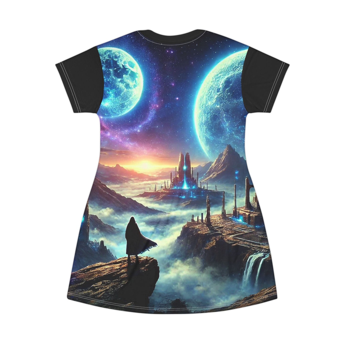 Cosmic Adventure T-Shirt Dress - Perfect for Space Lovers